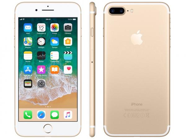 IPhone 7 Plus Apple 32GB Dourado 4G Tela 5.5” - Câm. 12MP + Selfie 7MP IOS 11 Proc. Chip A10