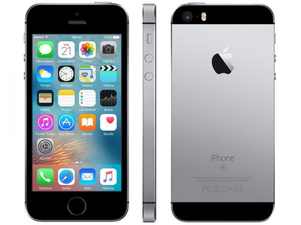 IPhone SE Apple 16GB Cinza Espacial 4G Tela 4” - Retina Câm. 12MP IOS 10 Proc. Chip A9 Touch ID