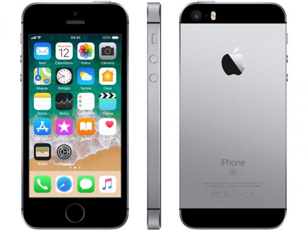IPhone SE Apple 16GB Cinza Espacial 4G Tela 4” - Retina Câm. 12MP IOS 9 Proc. Chip A9 Touch ID