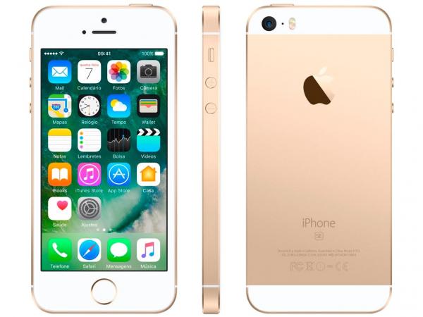 IPhone SE Apple 128GB Dourado 4G Tela 4” - Retina Câm. 12MP IOS 10 Proc. Chip A9 Touch ID