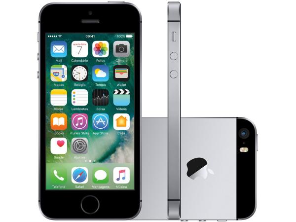 IPhone SE Apple 64GB Cinza Espacial 4G Tela 4” - Retina Câm. 12MP IOS 10 Proc. Chip A9 Touch ID