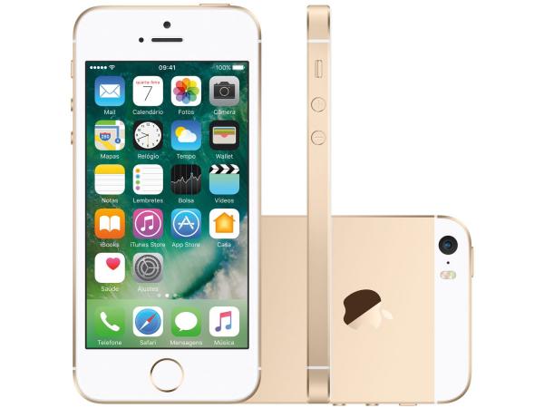 IPhone SE Apple 64GB Dourado 4G Tela 4” Retina - Câm. 12MP IOS 10 Proc. Chip A9 Touch ID