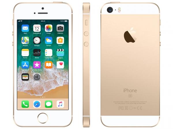 IPhone SE Apple 32GB Dourado 4G Tela 4” - Retina Câm. 12MP IOS 11 Proc. Chip A9 Touch ID