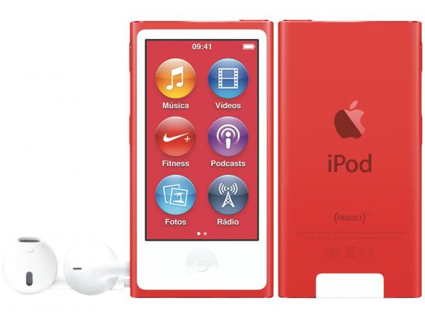 IPod Nano Apple 16GB Tela 2,5 Apple - Multi Touch, Rádio FM e Bluetooth Vermelho