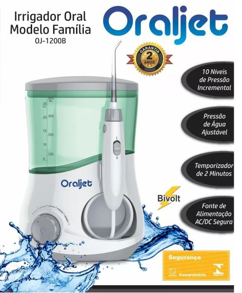 Irrigador Oral Oraljet Familia Ultra Water Flosser OJ1200B Bivolt (100-240 Volts)