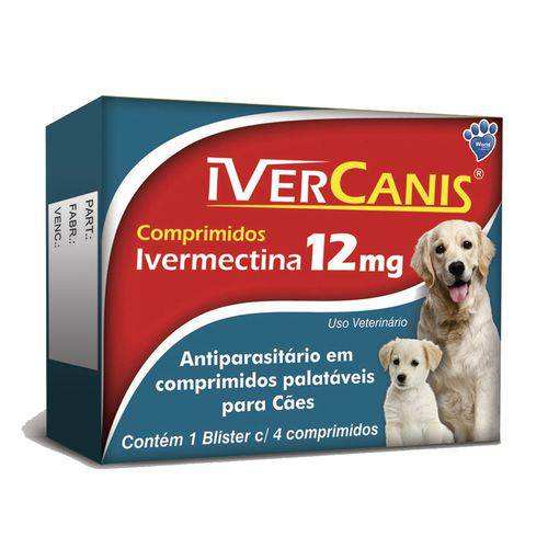 Ivercanis 12mg 4 Comprimidos