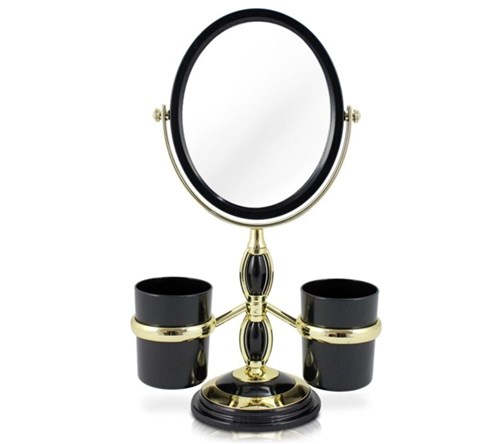 Jacki Design Espelho Bancada com Suportes Laterais Cor Preto