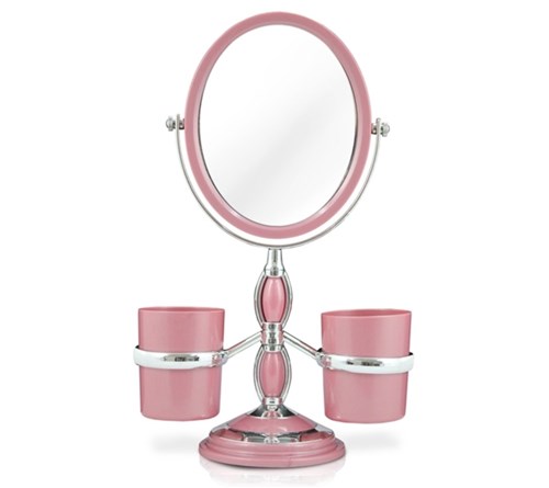 Jacki Design Espelho Bancada com Suportes Laterais Cor Rosa
