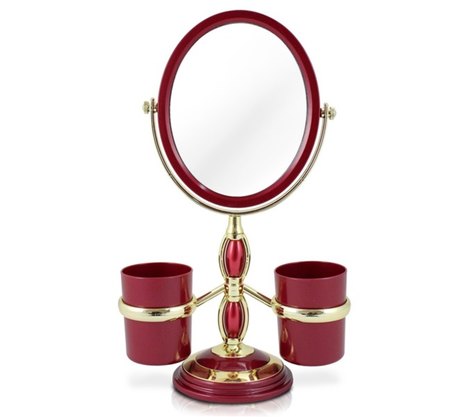 Jacki Design Espelho de Bancada com Suportes Cor Vermelho