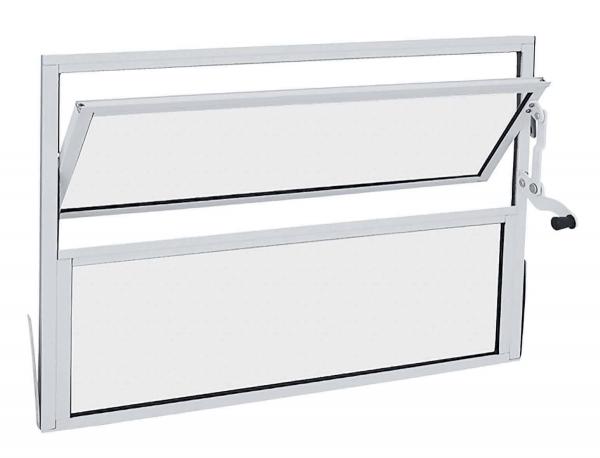 Janela Basculante Alumínio 40x40x1.35cm Vidro Mini Boreal - Branco - Sasazaki
