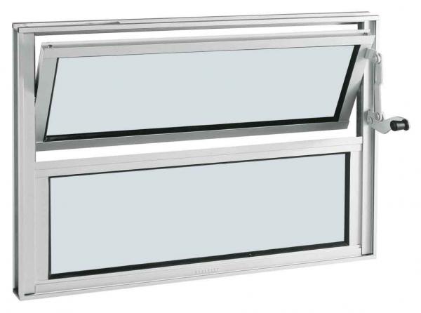 Janela Basculante Alumínio 40x60x3.3cm Vidro Mini Boreal - Branco - Sasazaki