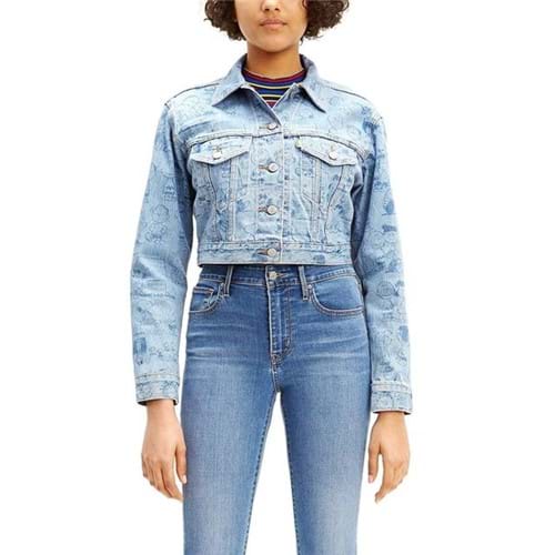 Jaqueta Jeans Levis Trucker Cropped Snoopy - M