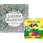 Jardim Secreto 1 Ed + Lápis de Cor Hexagonal 24 Cores - Acrilex