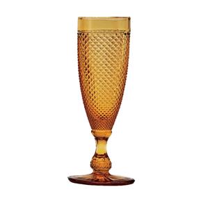 Jg. 6 Taças de Champagne de Bico de Jaca Ambar 120Ml - F9-6799 - AMARELO