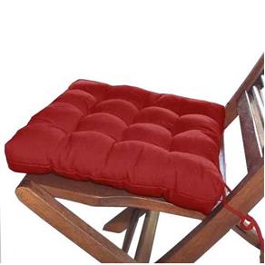 Jogo 4 Assentos P/Cadeira Tecido Oxford 40x40cm Vermelho
