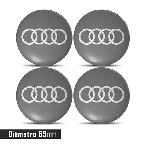 Jogo 4 Emblema Roda Audi 69Mm. Calota
