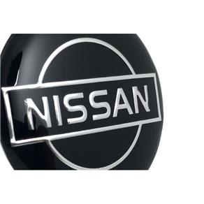 Jogo 4 Emblema Roda Nissan Preto 51mm Calota