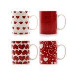 Jogo 4 Xícara Caneca Cerâmica Café Chá 340ml I Love You