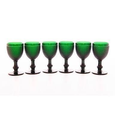 Jogo 6 Taças para Água Bico de Jaca Verde Escuro