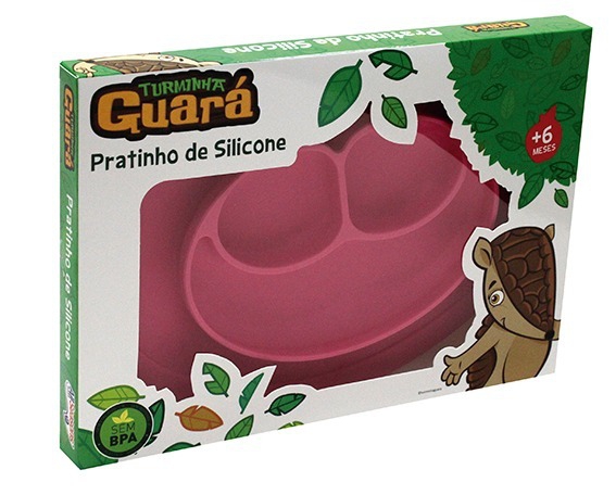 Jogo Americano com Pratinho de Silicone 6m+ T. do Guara Rosa ASB1006 - Turminha Guará