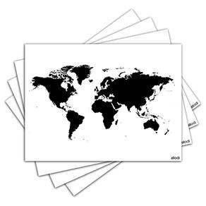 Jogo Americano - Mapa Mundi com 4 Peças - 401Jo