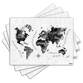 Jogo Americano - Mapa Mundi com 4 Peças - 540Jo