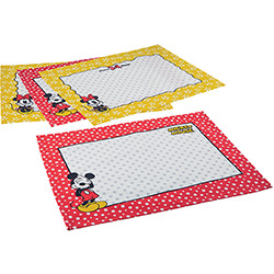 Jogo Americano Retangular Estampado Mickey e Minnie 30x41cm com 4 Peças Color - Lepper