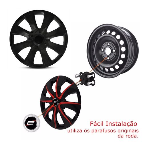 Jogo Calota Aro13 Vw Gol G2 G3 G4 Par Preto Fosco