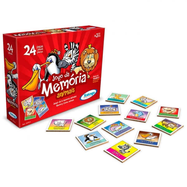 Jogo da Memória - Animais 24 Pçs 50765 - Xalingo