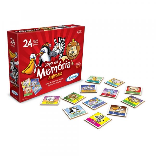 Jogo da Memória Animais com 24 Peças 50765 - Xalingo