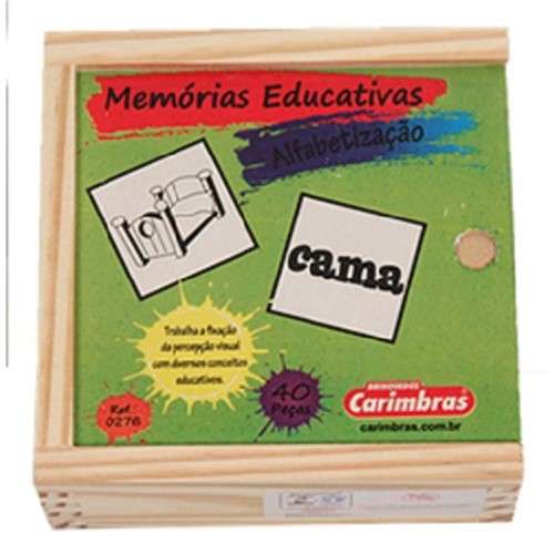 Jogo da Memória em Madeira - Alfabetização - CARIMBRAS