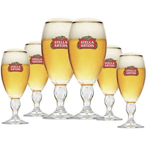 Jogo de 6 Taças de Cerveja Stella Artois - Globalização - Transparente