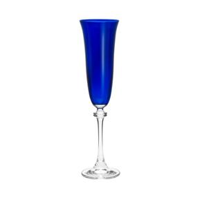 Jogo de 6 Taças P/Champagne de Cristal Ecológico Alexandra/Asio Azul 190Ml