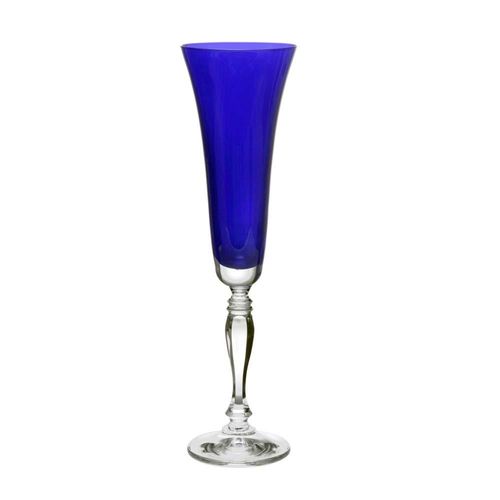 Jogo de 6 Taças para Champanhe Victoria Azul Cobalt em Cristal Ecológico 180ml - 57159
