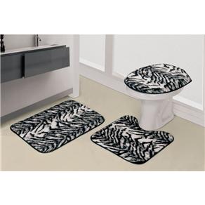 Jogo de Banheiro Casaborda Estampado com 3 Peças - Zebra