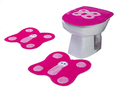 Jogo de Banheiro Formato Borboleta Pink