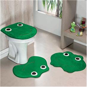 Jogo de Banheiro Formato Sapo Verde Bandeira - Verde