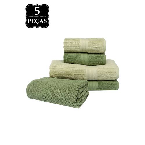 Jogo de Banho Gigante Buddemeyer Canelado Fio Penteado 5pçs Verde