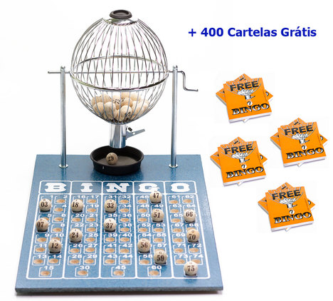 Jogo de Bingo 75 Bolas Médio Nº2 com 400 Cartelas Iz