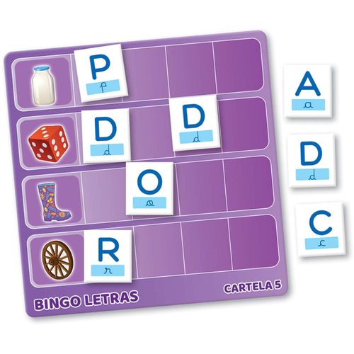 Jogo de Bingo Bingo Letras 5 a 8 Anos Grow