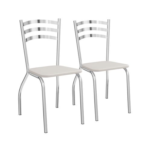 Jogo de 2 Cadeiras Portugal Cromada de Metal C007 Kappesberg