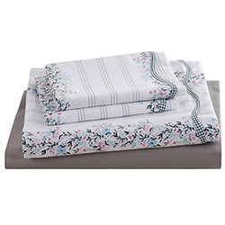 Tudo sobre 'Jogo de Cama Queen Garden Cinza 4 Peças Percal 200 Fios - Casa & Conforto By Buddemeyer'