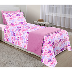 Jogo de Cama Solteiro 150X220 N/Microtec Gato