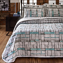 Jogo de Cama Solteiro 260x240cm Home Design 200 Fios - Geometric 100% Algodão 186 Marrom - Corttex Casa