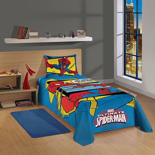 Tamanhos, Medidas e Dimensões do produto Jogo de Cama Solteiro Estampado Spider-man Ultimate 1,50 M X 2,10 M com 2 Peças