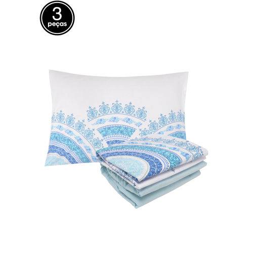 Jogo de Cama Solteiro Home Design Delhi Azul