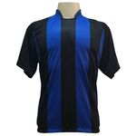 Jogo de Camisa com 12 Unidades Modelo Milan Preto/Royal + 1 Camisas de Goleiro