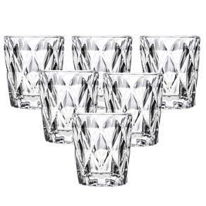 Jogo de Copos Baixo Diamond Hauskraft Vidro Transparente 240Ml 6 Peças