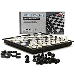 Kit Jogos (Xadrez/Dama/Gamão) com peças Magnéticas. Incasa no Shoptime