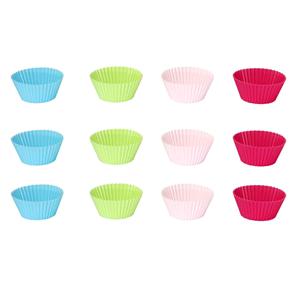 Jogo de Forminha Redonda para Muffins Mimo Style em Silicone com 12 Peças – Colorido